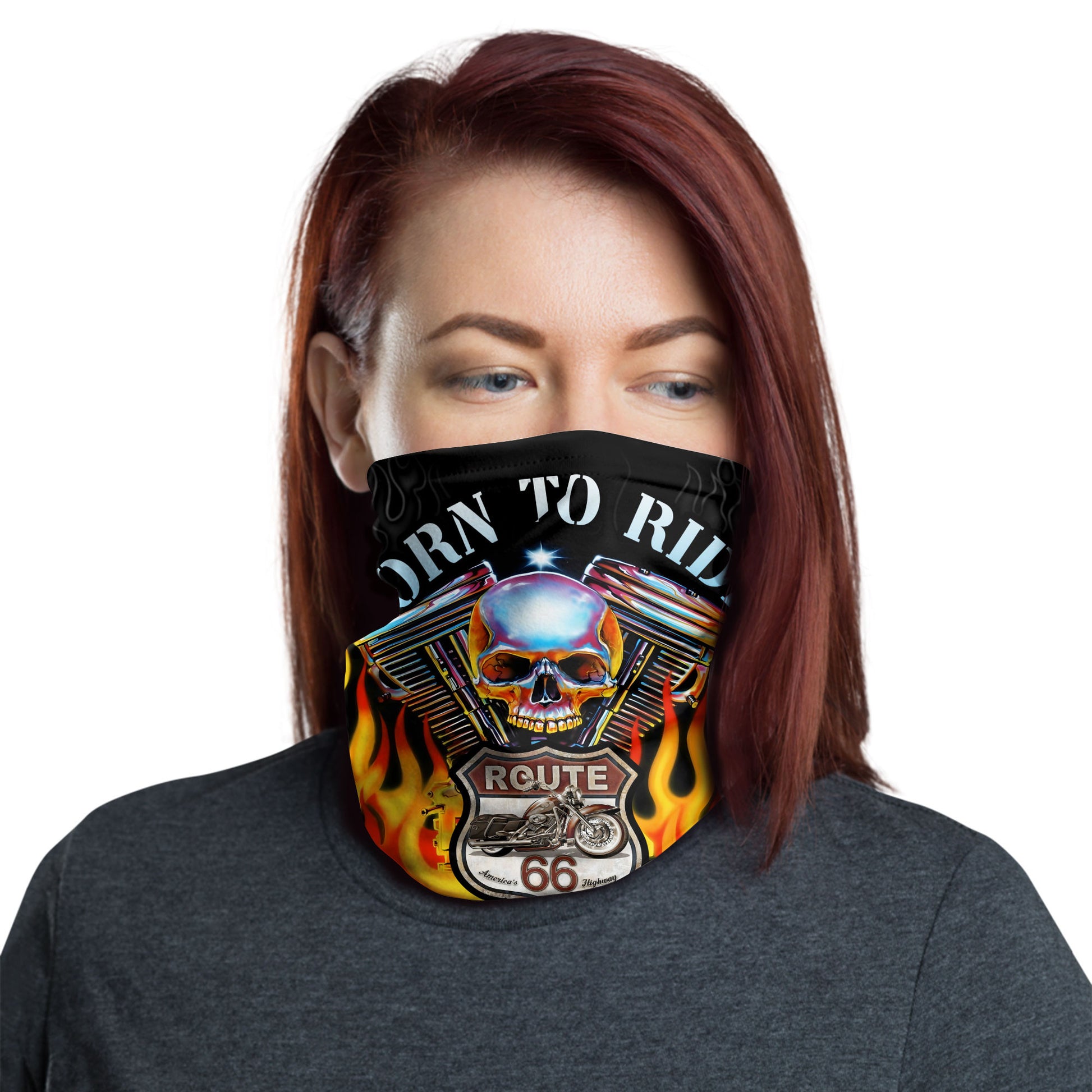 Bikergod Born To Ride Route 66 Drive Motocross Mask Bandana HM16052502