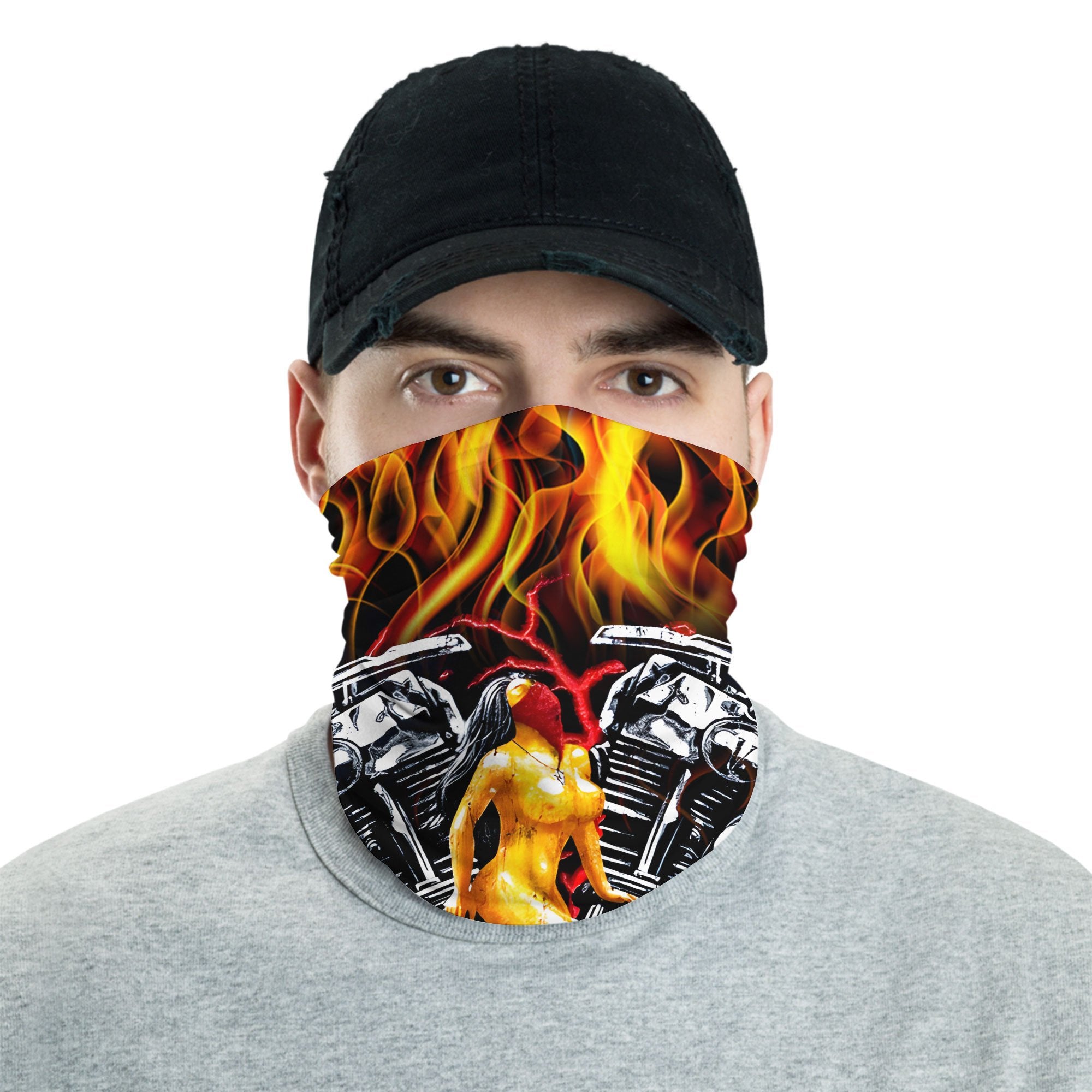Bikergod Hot Rod Biker Tube Sexy Pin-Up Girl And V-Twin Engine Bandana DH042025TS17