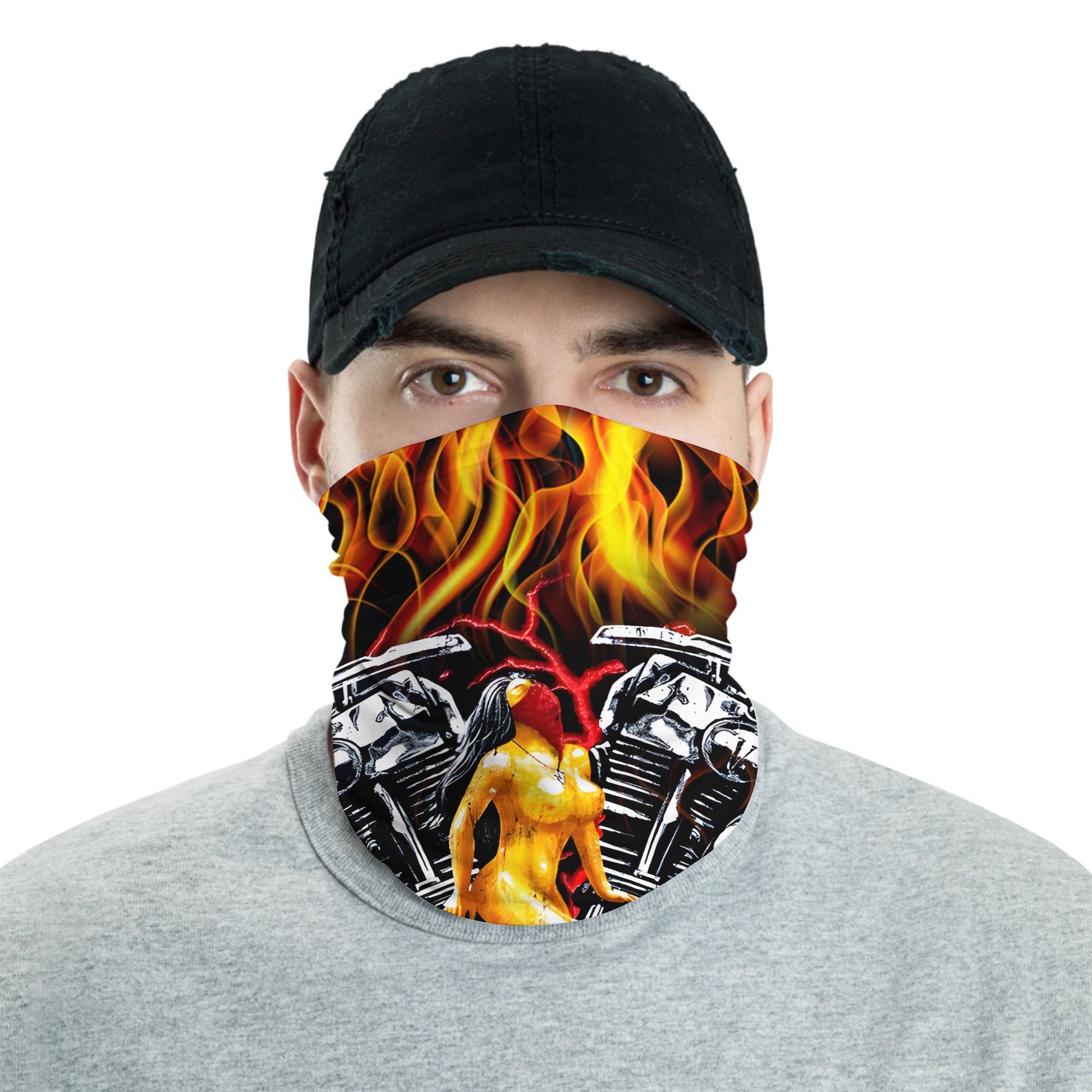Bikergod Hot Rod Biker Tube Sexy Pin-Up Girl And V-Twin Engine Bandana DH042025TS17