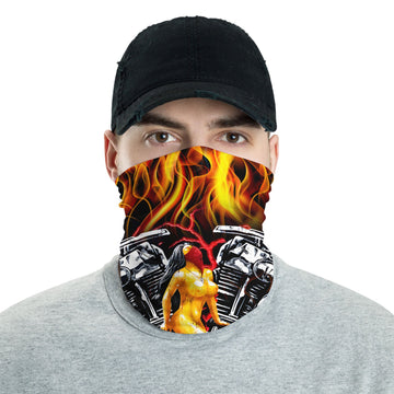 Bikergod Hot Rod Biker Tube Sexy Pin-Up Girl And V-Twin Engine Bandana DH042025TS17