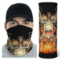 Bikergod Flaming Skull Rider Grim Reaper on Chopper Bandana DH042025TS19