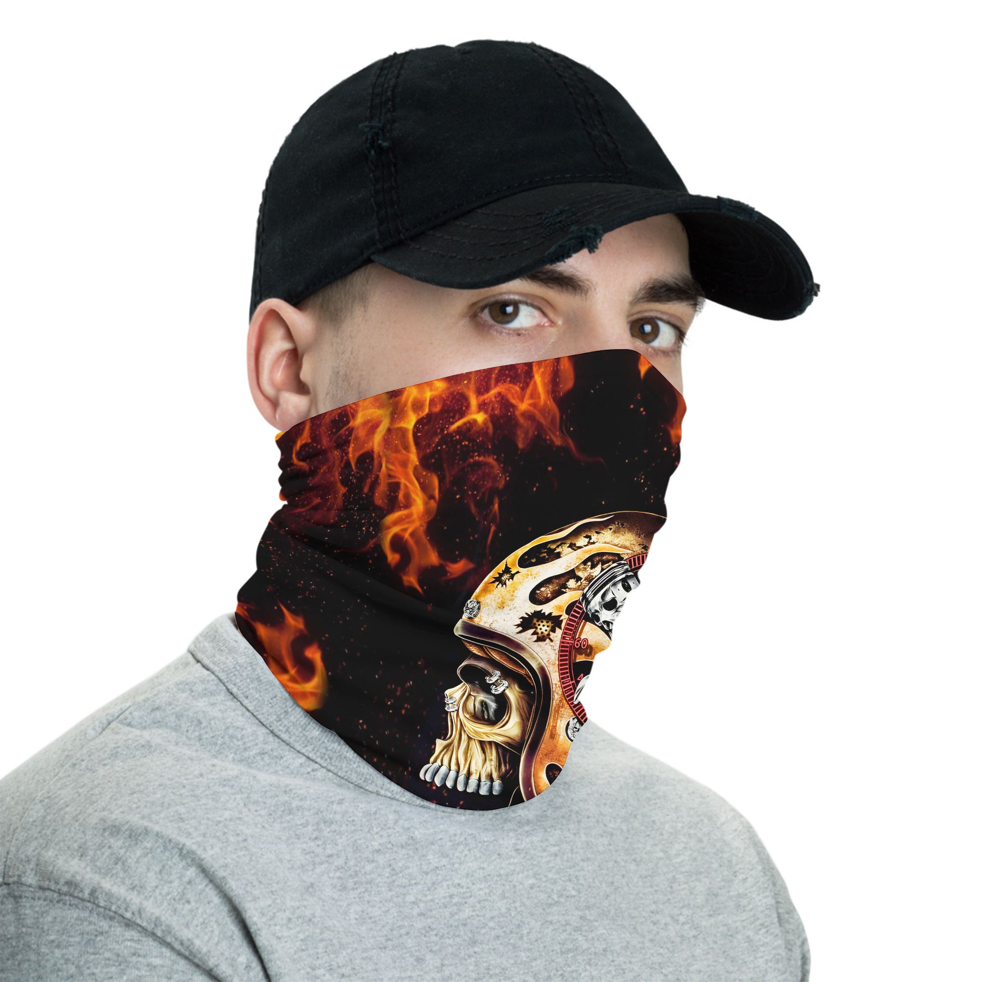 Bikergod Born to Ride Skull Motorcycle Helmet and Speedometer Bandana Design 3D Full Printed DH042025TS20