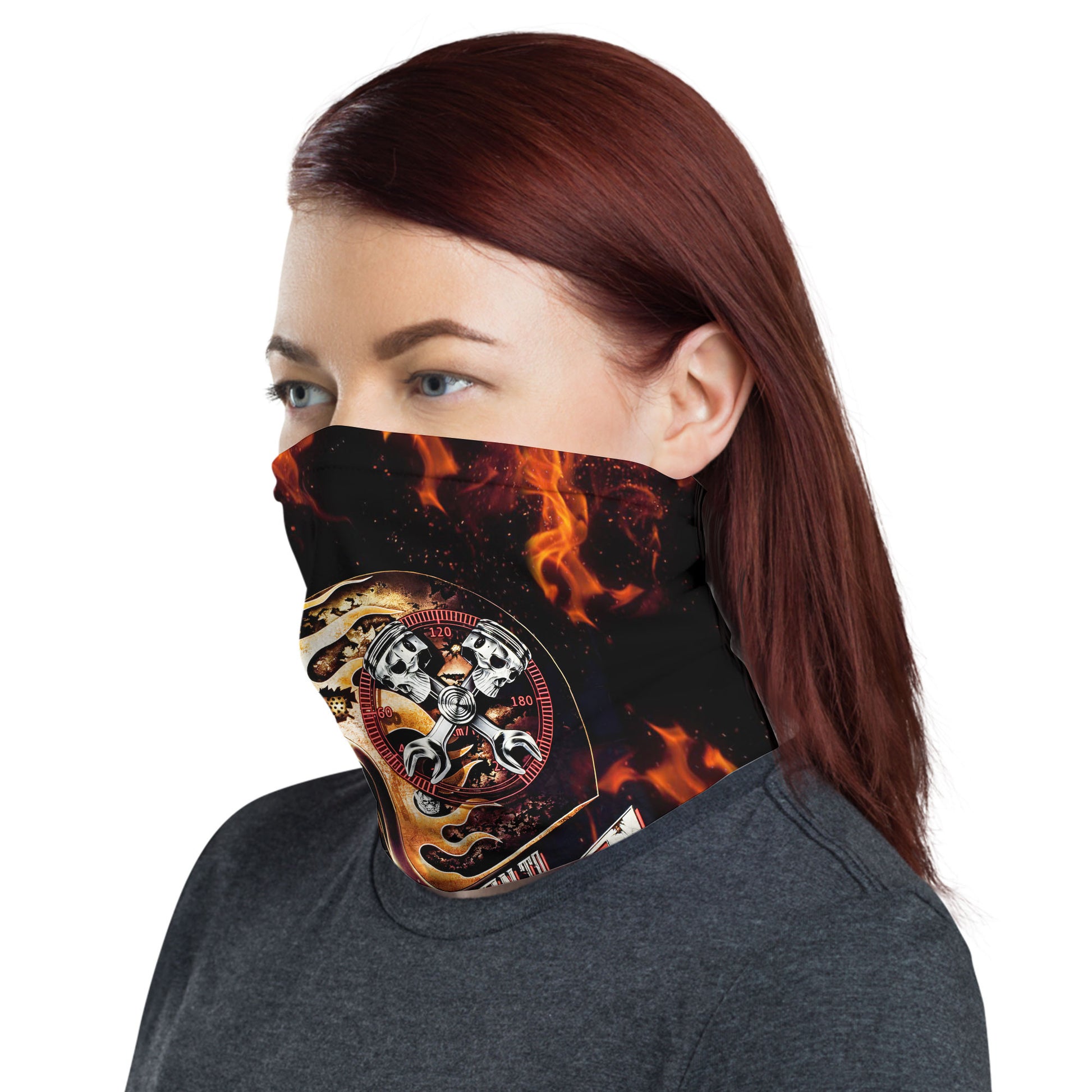 Bikergod Born to Ride Skull Motorcycle Helmet and Speedometer Bandana Design 3D Full Printed DH042025TS20