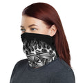 Bikergod V-Twin Engine Chrome Motorcycle Motor with Flames Bandana DH042025TS21