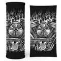 Bikergod V-Twin Engine Chrome Motorcycle Motor with Flames Bandana DH042025TS21