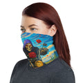 Bikergod Grim Reaper Motorcycle Red Roses And Blue Sky Fantasy Neck Gaiter Bandana DH042025TS23