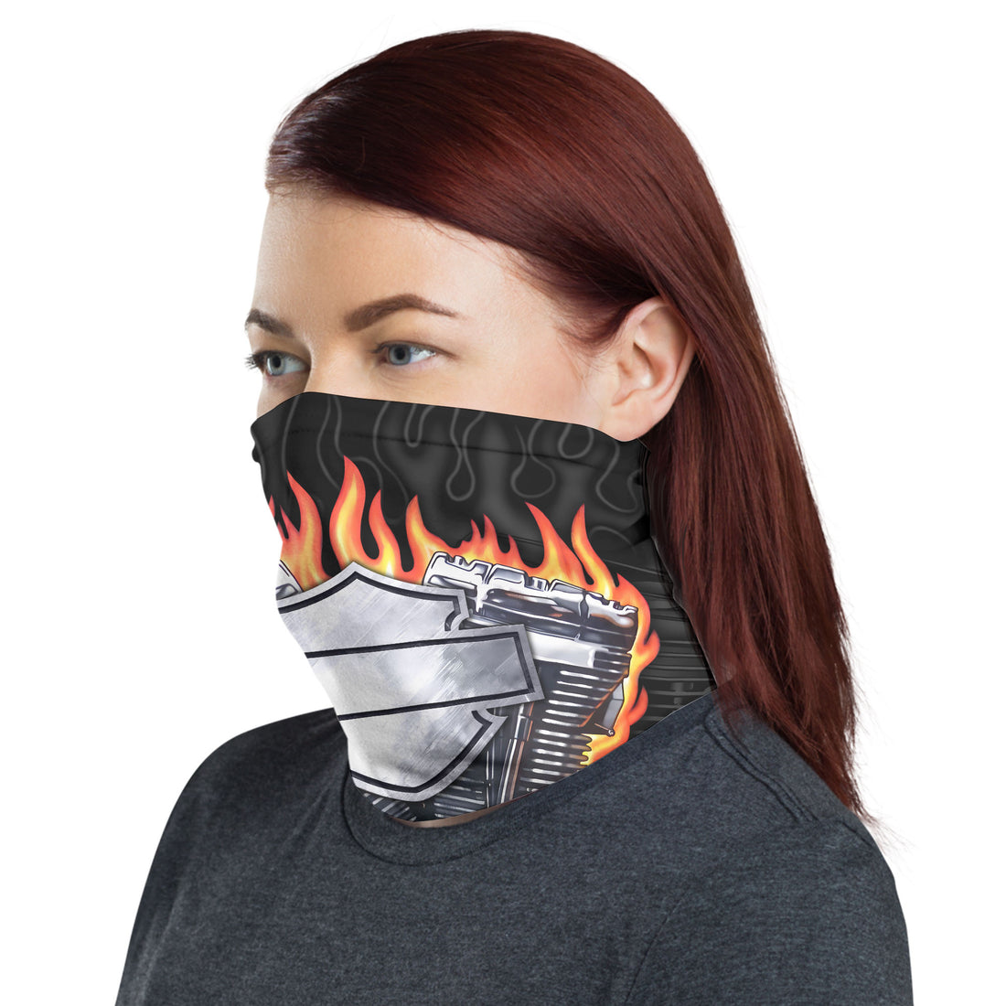 Bikergod Motorcycle Engine Skull Neck Gaiter Live Hard Be Free Biker Bandana DH042025TS34