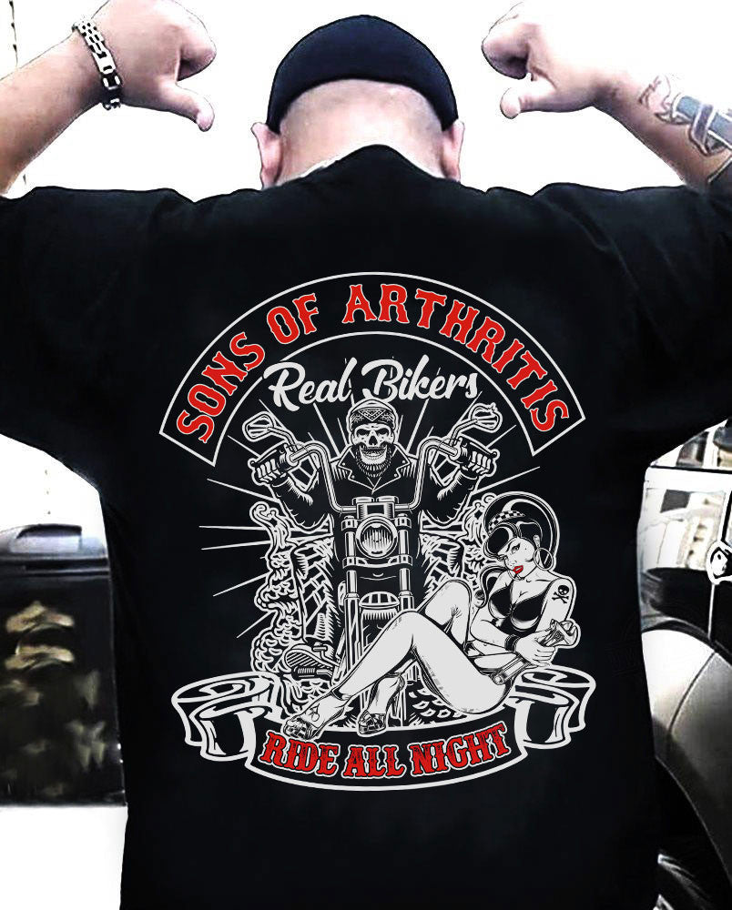 Bikergod Sons Of Arthritis Right All Night Chapter T-Shirt Design 2D Printed HM20052504