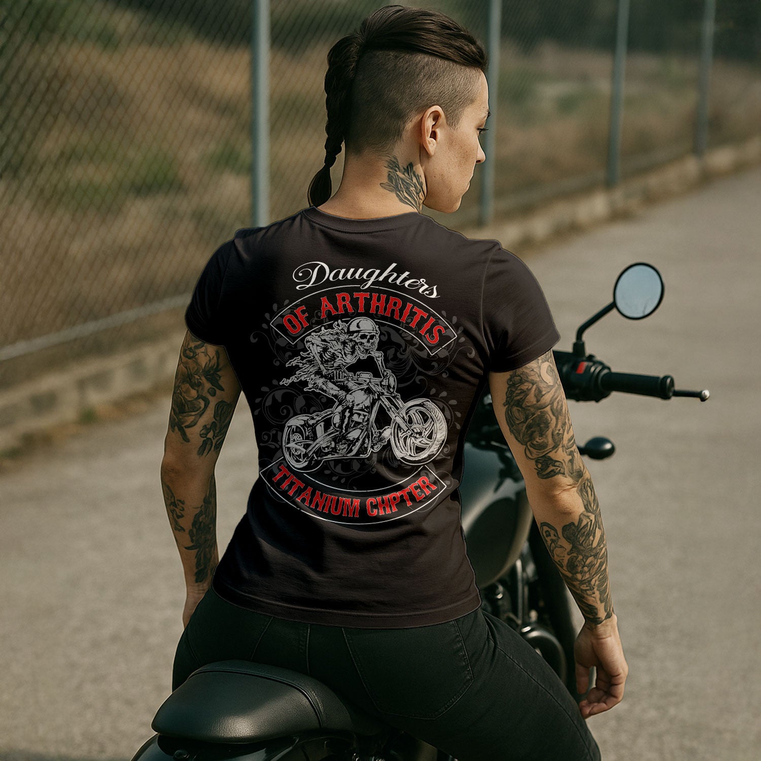 Bikergod Daughter Of ArthritisTitanium Chapter T-Shirt Design 2D Printed HM20052505