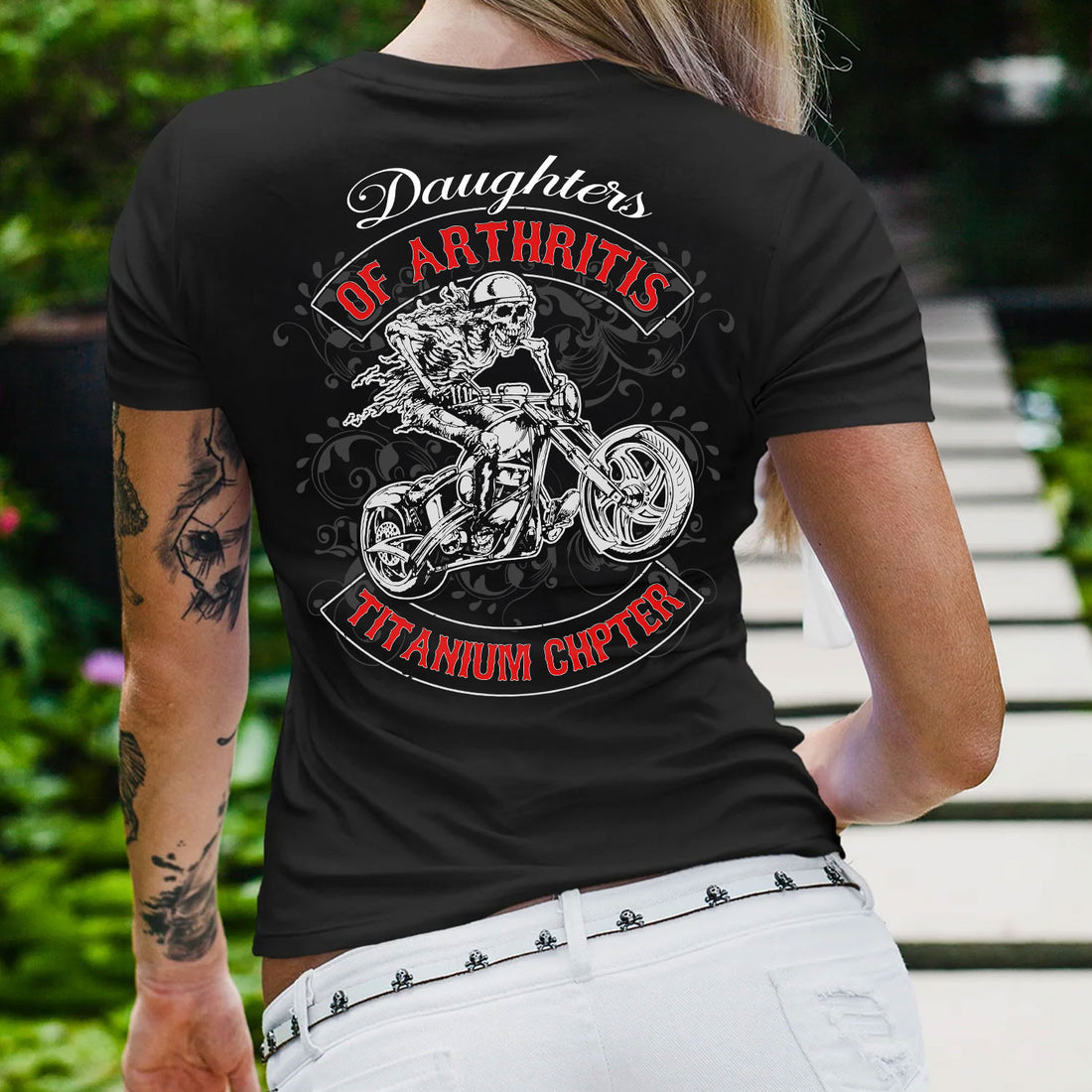 Bikergod Daughter Of ArthritisTitanium Chapter T-Shirt Design 2D Printed HM20052505