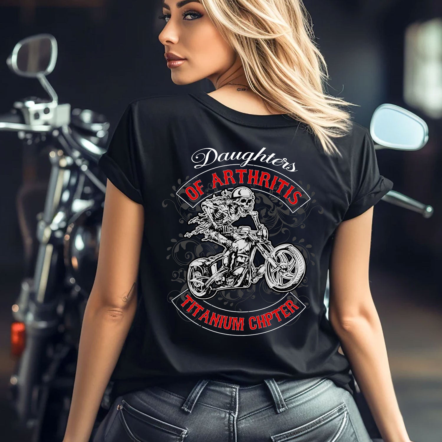 Bikergod Daughter Of ArthritisTitanium Chapter T-Shirt Design 2D Printed HM20052505