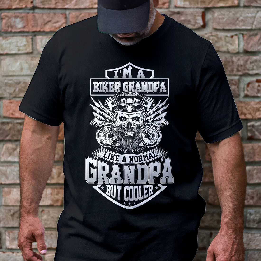 Bikergod Biker Grandpa Like a Normal Grandpa But Cooler Father's Day T-Shirt Design 2D Printed HM21052506