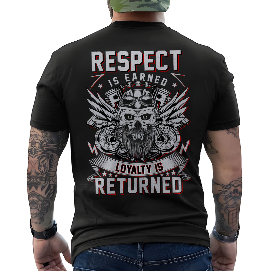 Bikergod Respect for Bikers Cafe Racer Motorcycle T-Shirt Design 2D Printed HM22052504