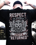 Bikergod Respect for Bikers Cafe Racer Motorcycle T-Shirt Design 2D Printed HM22052504
