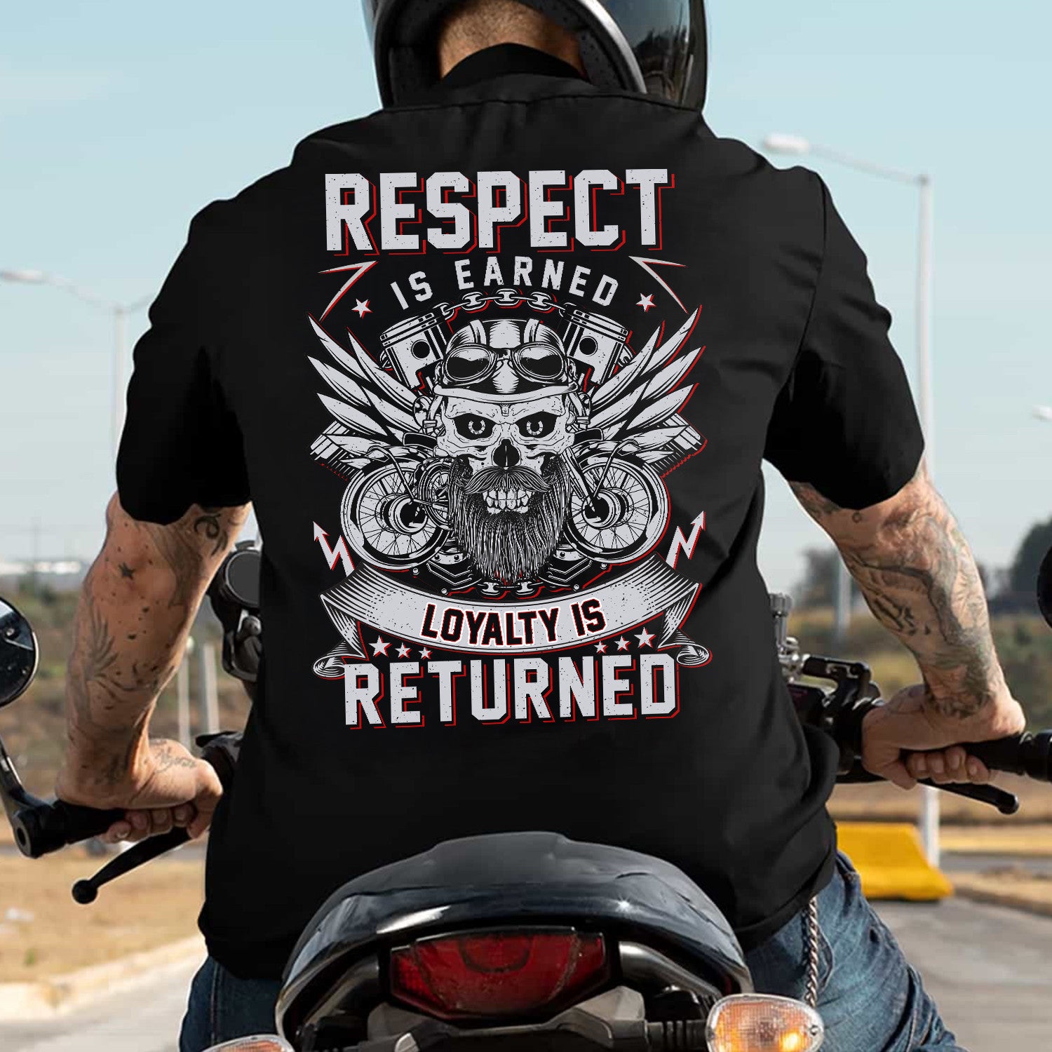 Bikergod Respect for Bikers Cafe Racer Motorcycle T-Shirt Design 2D Printed HM22052504