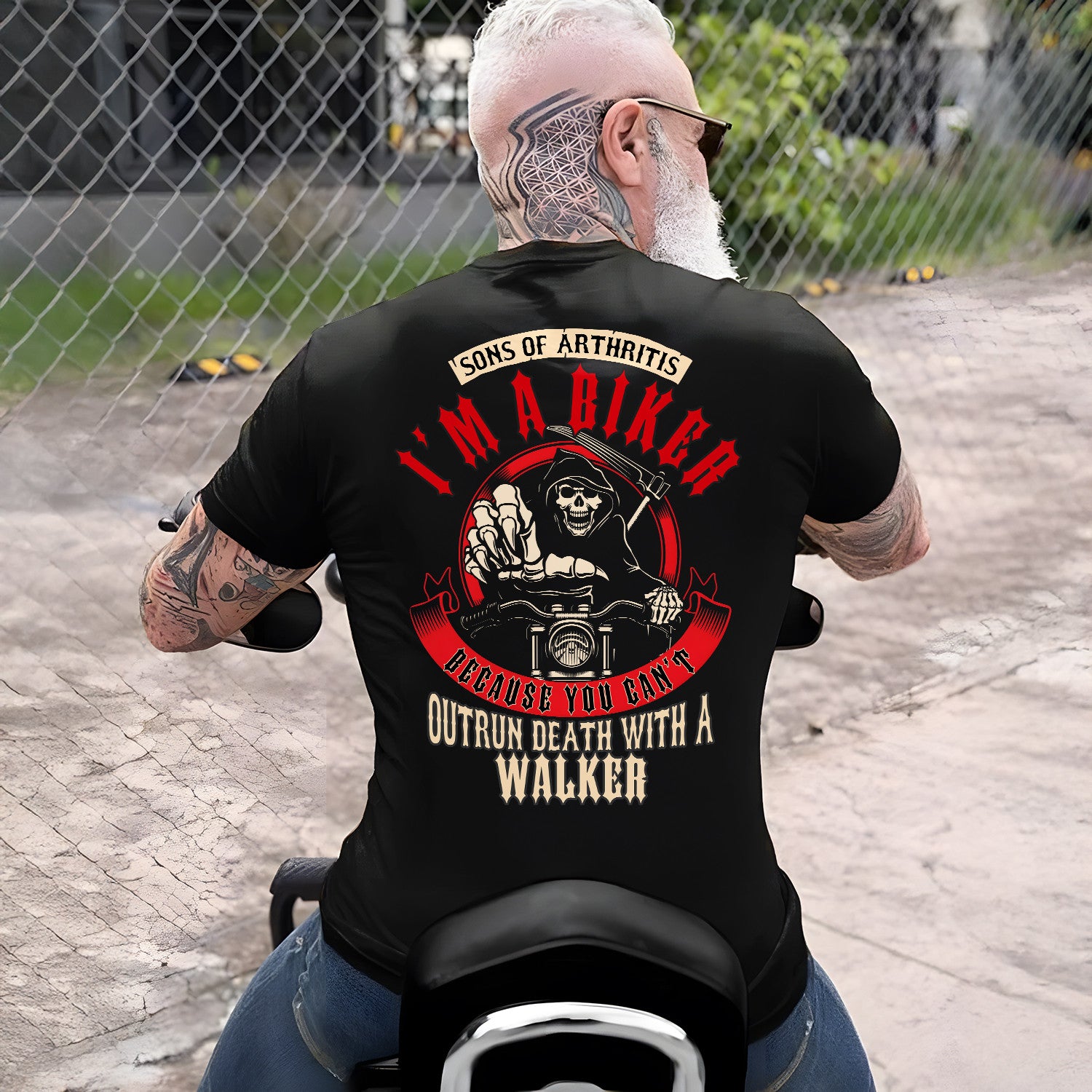 Bikergod Sons Of Arthritis Mens Ibuprofen Chapter Outrun Death T-Shirt Design 2D Printed HM23052506