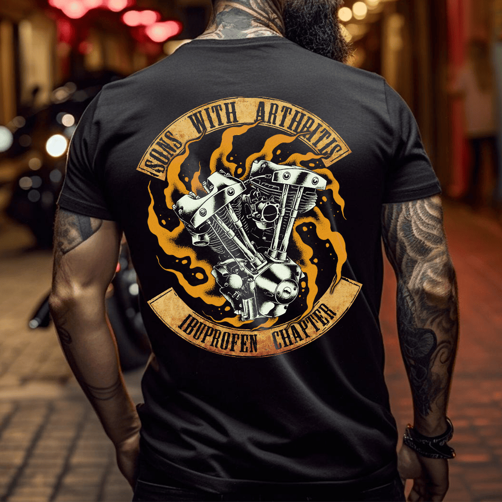Bikergod Sons Of Arthritis Ibuprofen Chapter T-Shirt Design 2D Printed HM15052502