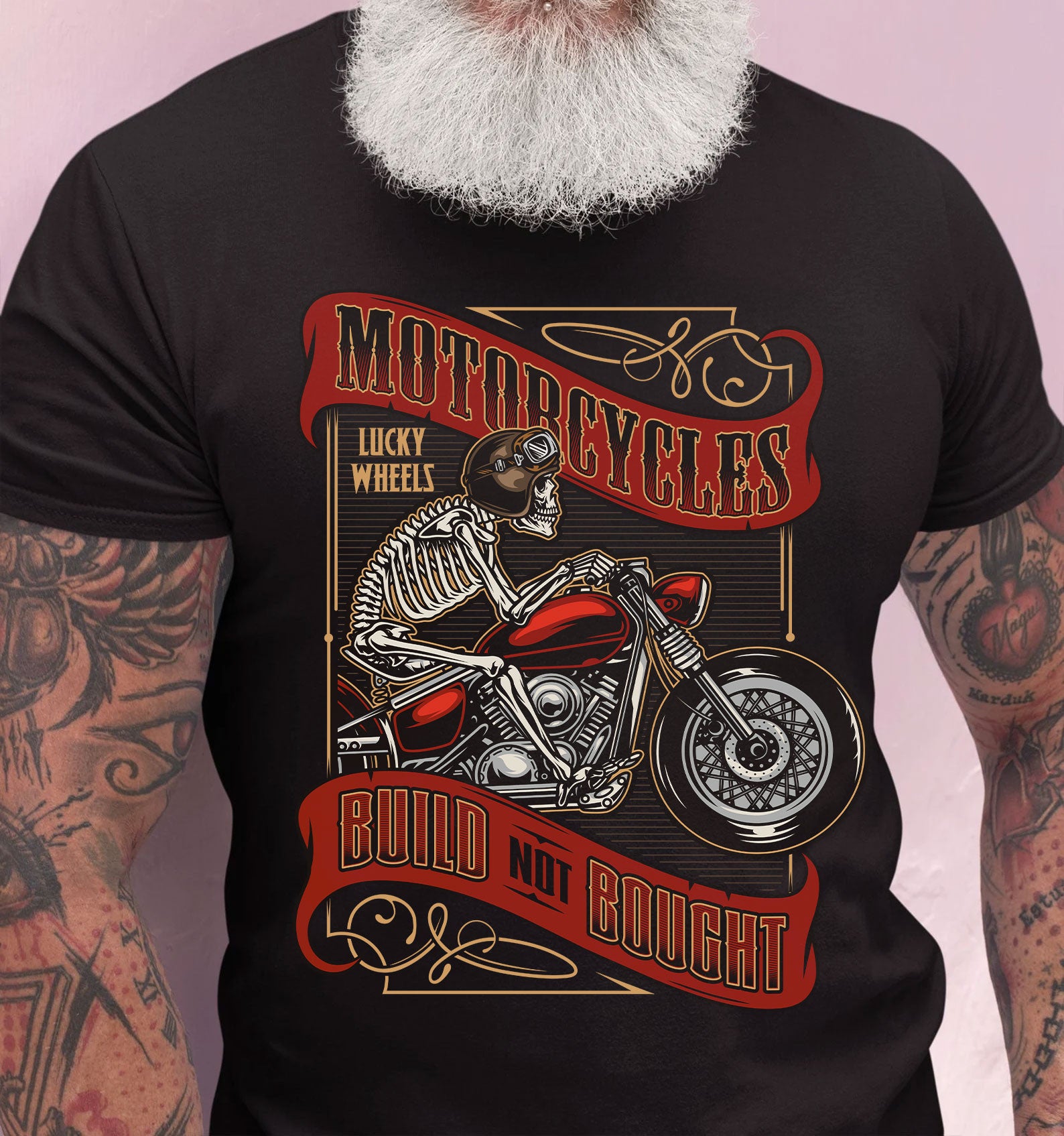 Bikergod Built Not Bought Motorcycle Biker Motorbike T-Shirt Design 2D Printed HM24052504