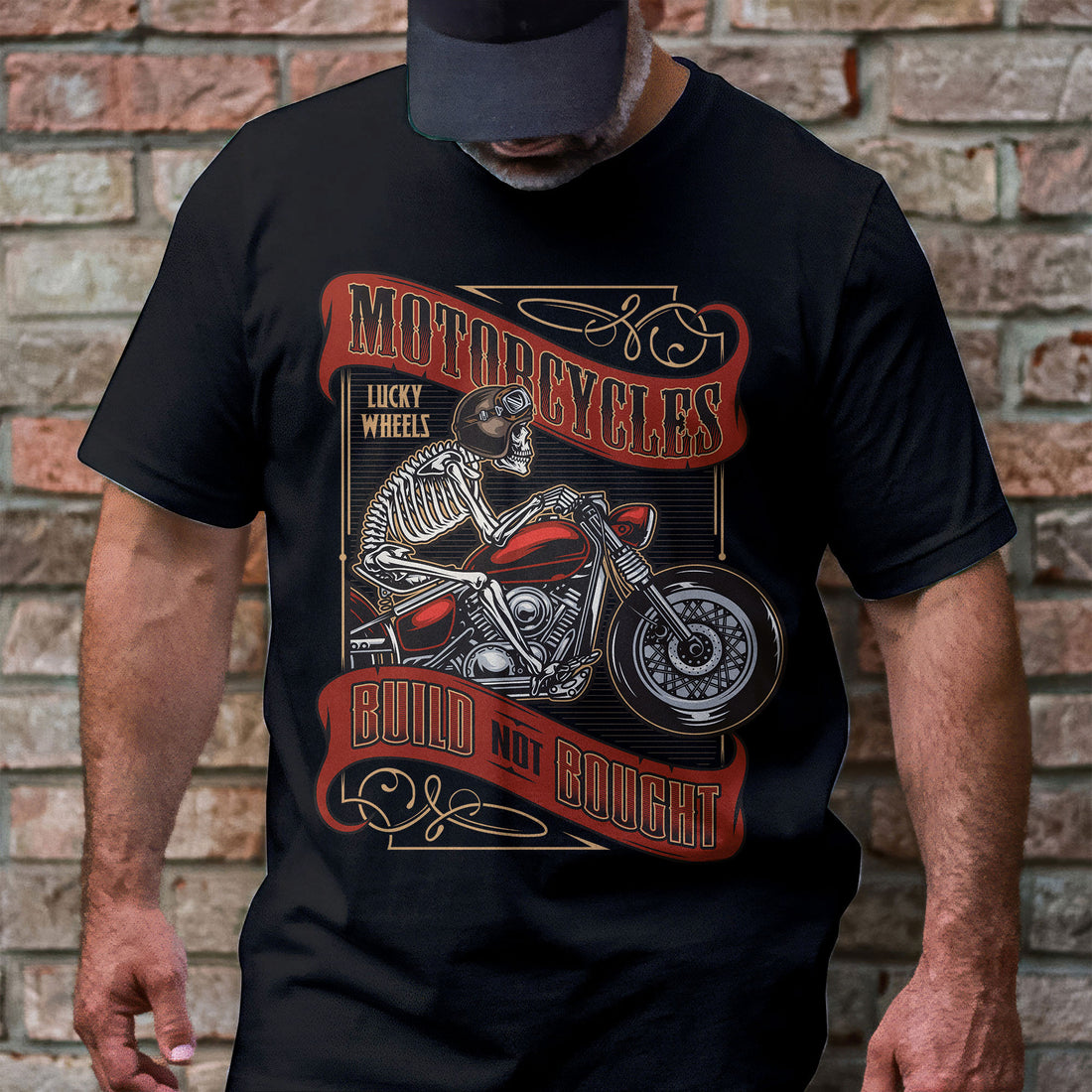 Bikergod Built Not Bought Motorcycle Biker Motorbike T-Shirt Design 2D Printed HM24052504