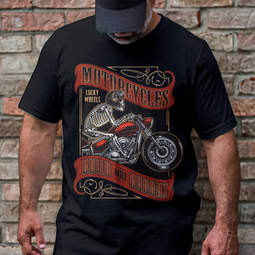 Bikergod Built Not Bought Motorcycle Biker Motorbike T-Shirt Design 2D Printed HM24052504