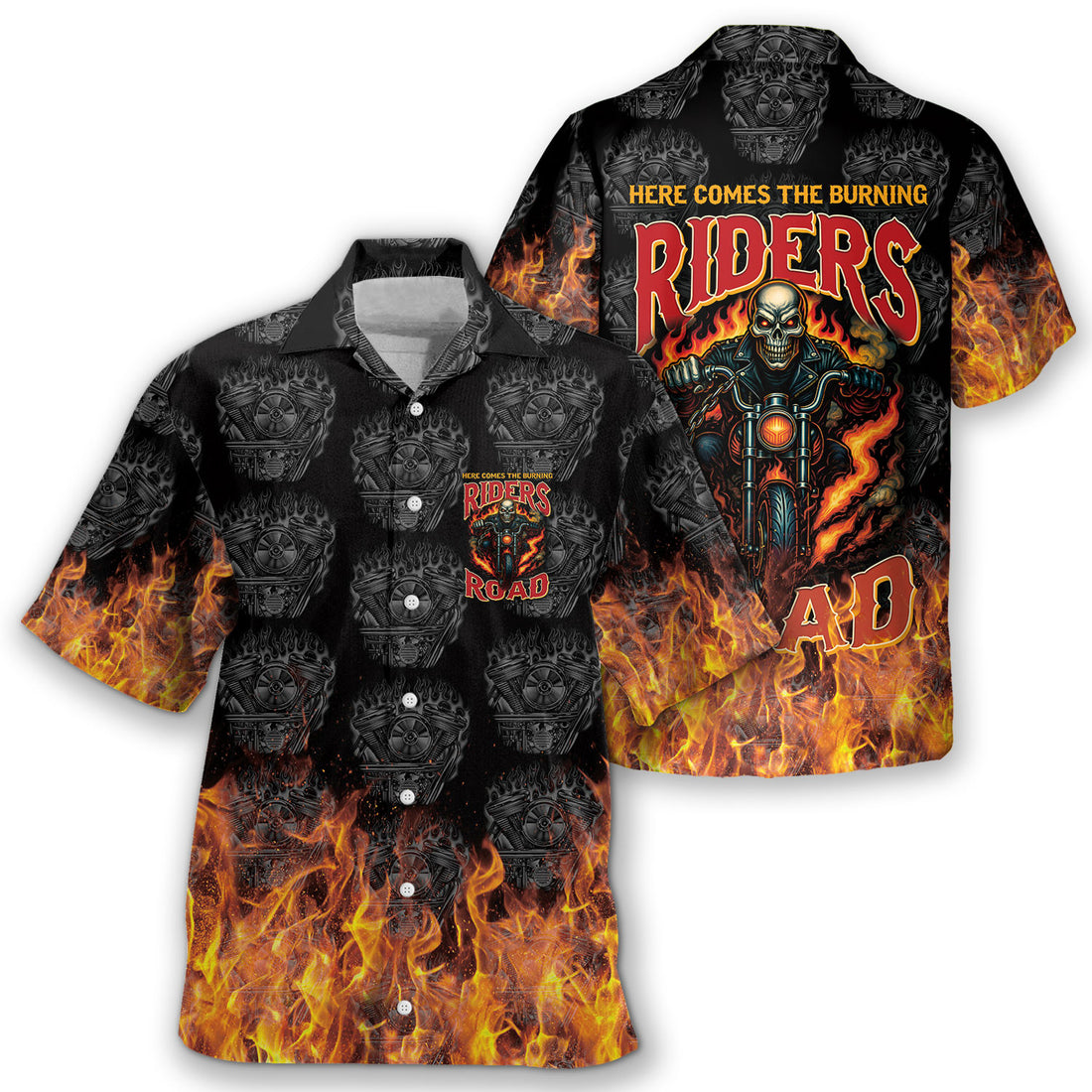 Bikergod Biker Skull Rider Road Motorcycle Hawaii Shirt Design 3D Full Printed HM24052506