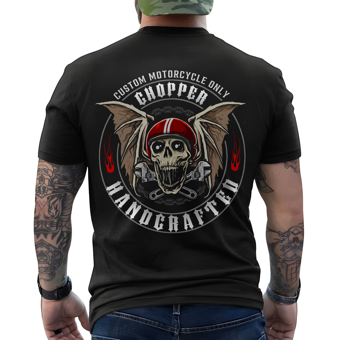 Bikergod Biker Bobber Motard Custom Motorcycle Choppers T Shirt Design 2D Printed HM26052504
