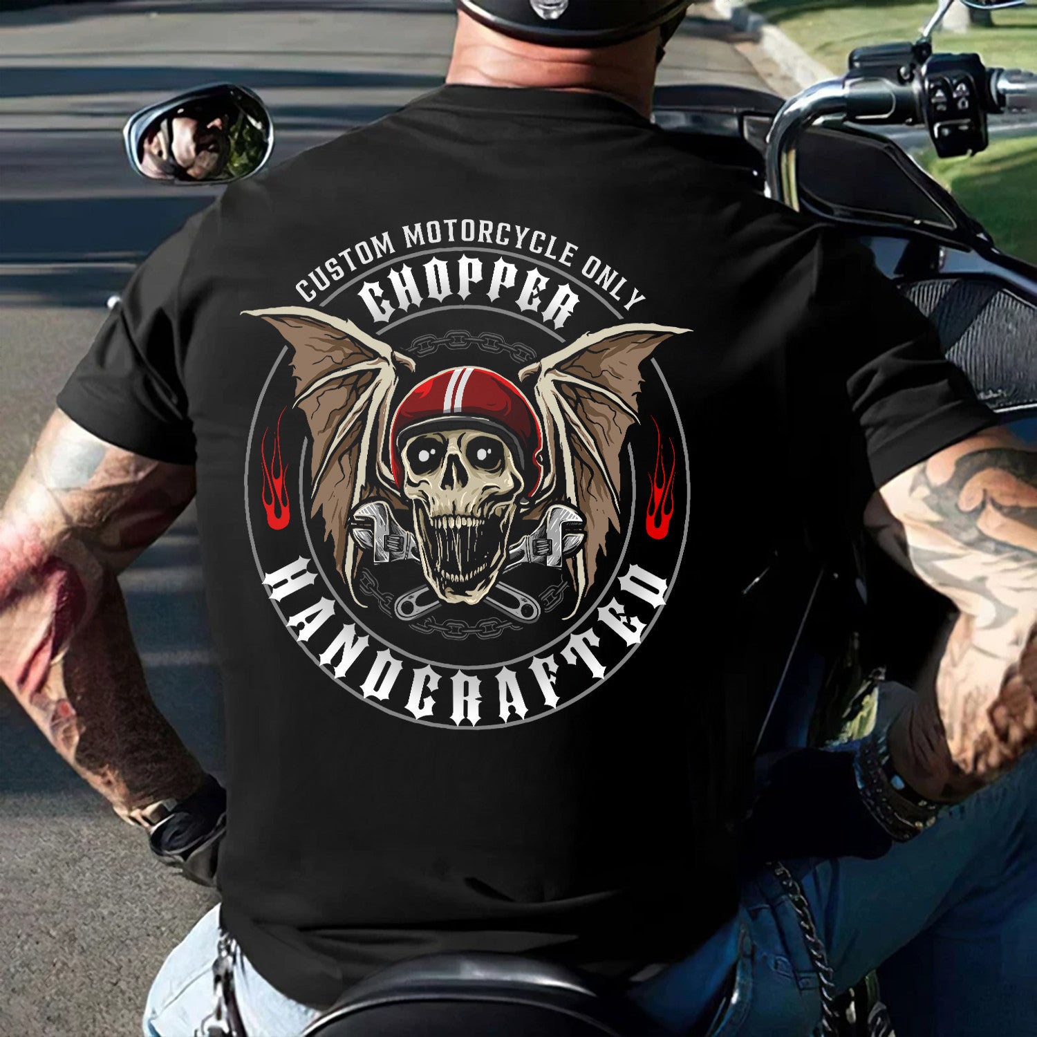 Bikergod Biker Bobber Motard Custom Motorcycle Choppers T Shirt Design 2D Printed HM26052504