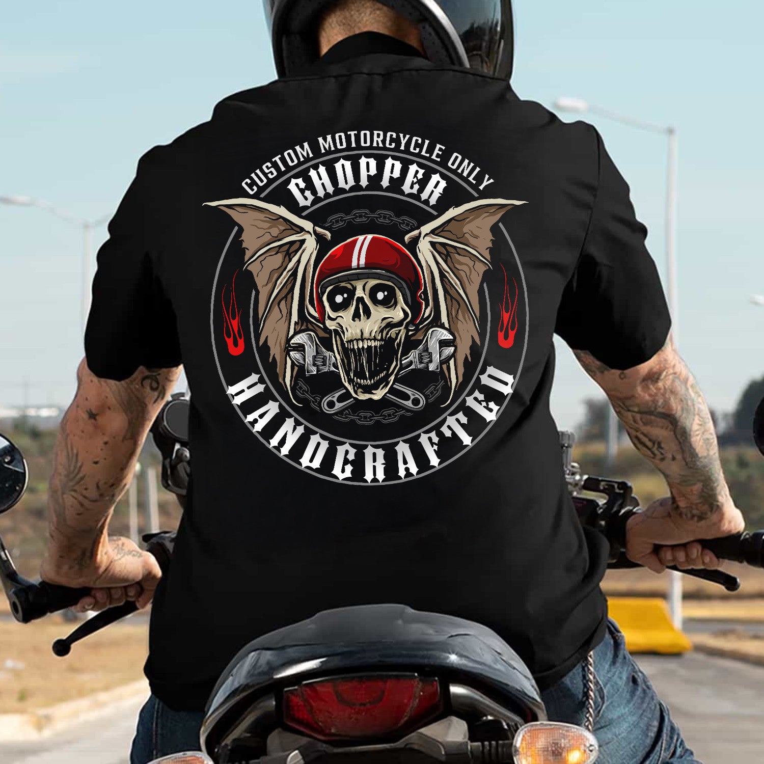 Bikergod Biker Bobber Motard Custom Motorcycle Choppers T Shirt Design 2D Printed HM26052504