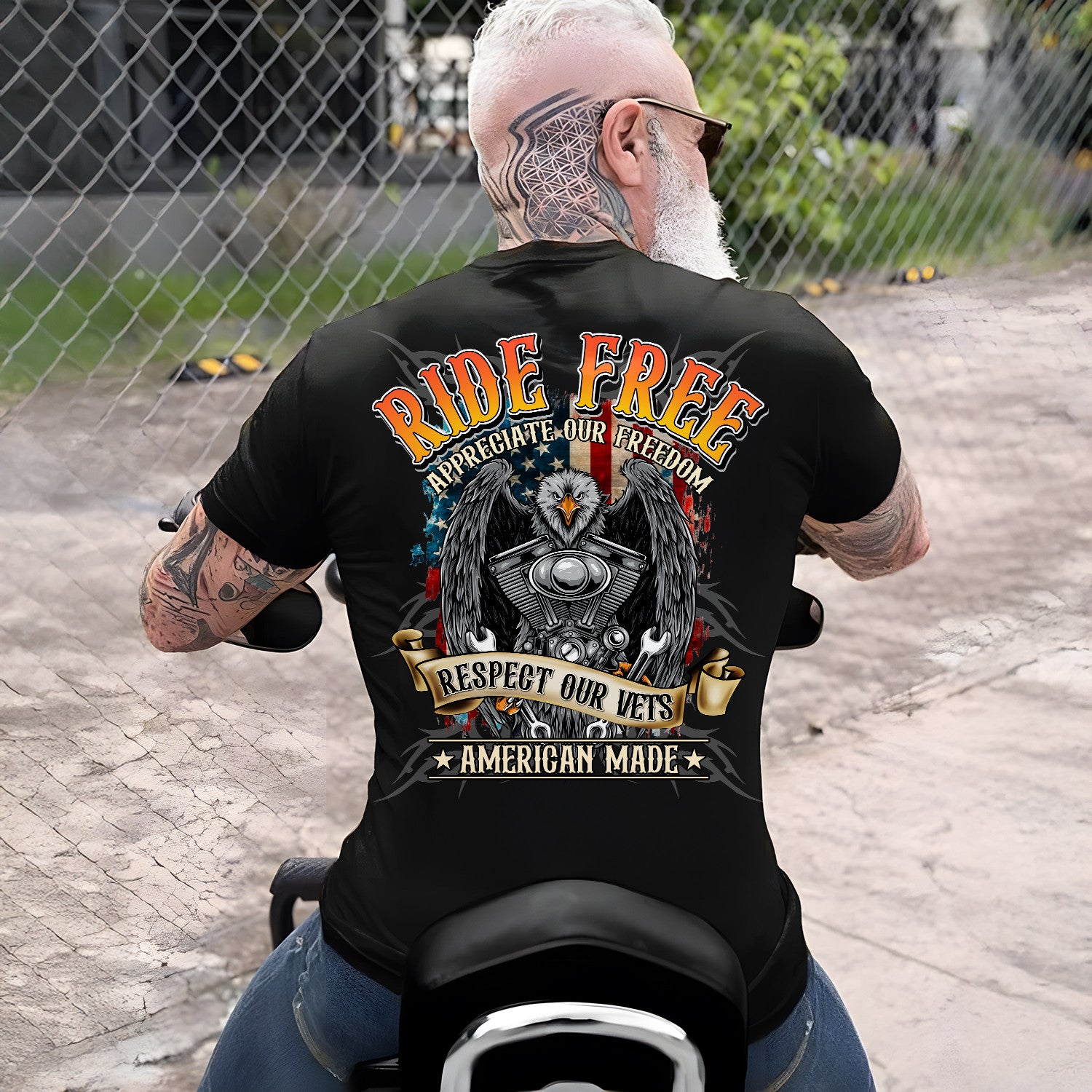 Bikergod Ride Free Respect Our Vets Motorcycle Motorcycle T Shirt Design 2D Printed HM26052505
