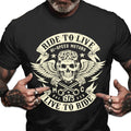 Bikergod Biker Ride to Live Motorcycle Motorcycle T Shirt Design 2D Printed HM26052506