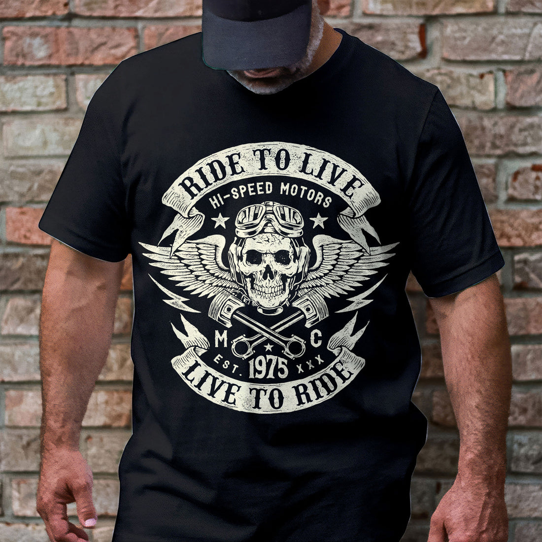 Bikergod Biker Ride to Live Motorcycle Motorcycle T Shirt Design 2D Printed HM26052506