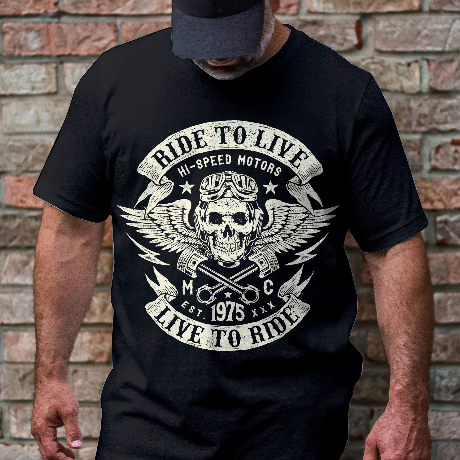 Bikergod Biker Ride to Live Motorcycle Motorcycle T Shirt Design 2D Printed HM26052506