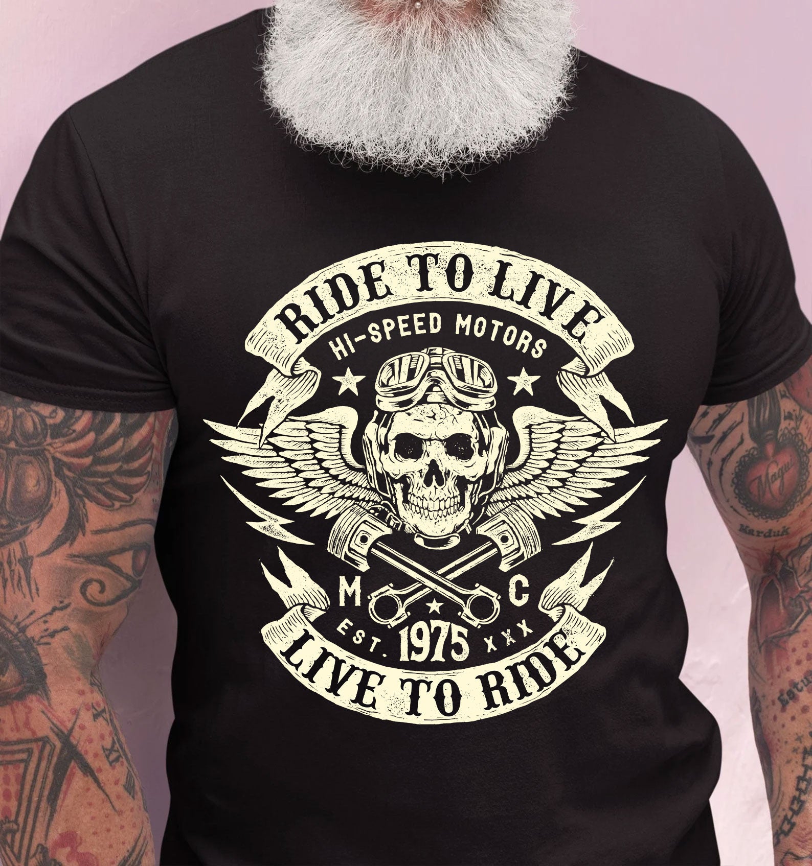Bikergod Biker Ride to Live Motorcycle Motorcycle T Shirt Design 2D Printed HM26052506