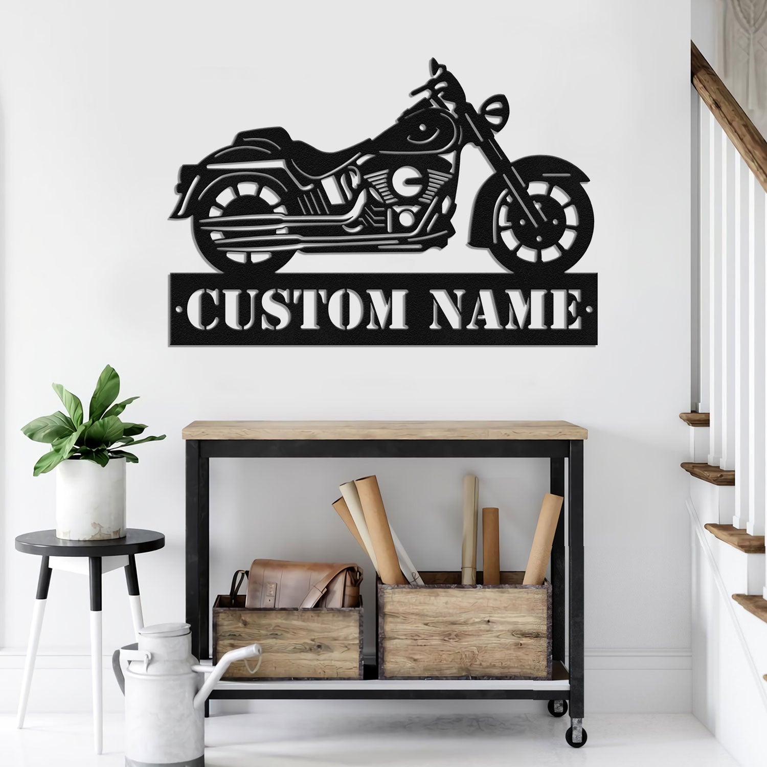 Bikergod Custom Name Motorcycle Metal Sign Wall Art – Personalized Dirt Bike Gift LN030625MS02