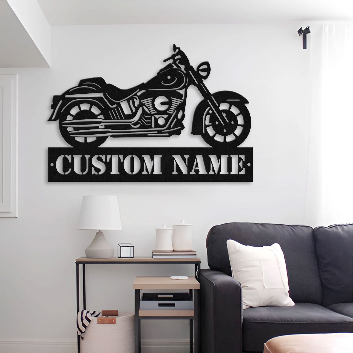 Bikergod Custom Name Motorcycle Metal Sign Wall Art – Personalized Dirt Bike Gift LN030625MS02