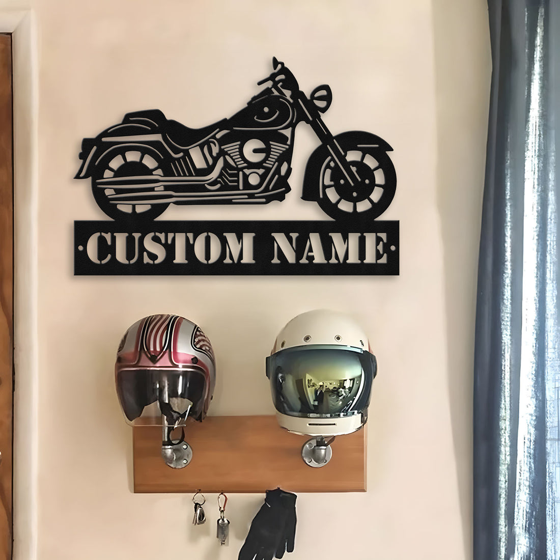Bikergod Custom Name Motorcycle Metal Sign Wall Art – Personalized Dirt Bike Gift LN030625MS02