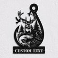 Bikergod Custom Text Deer Hunting And Fishing Metal Sign Wall Art – Hunter Sign Decoration LN030625MS03