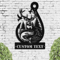 Bikergod Custom Text Deer Hunting And Fishing Metal Sign Wall Art – Hunter Sign Decoration LN030625MS03