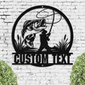 Bikergod Custom Name Fishing Metal Sign Wall Art – Fishing Gifts for Men LN030625MS04