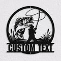 Bikergod Custom Name Fishing Metal Sign Wall Art – Fishing Gifts for Men LN030625MS04