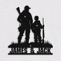 Bikergod Custom Name Dad And Son Hunting Metal Sign – Hunting Lover Sign LN030625MS05