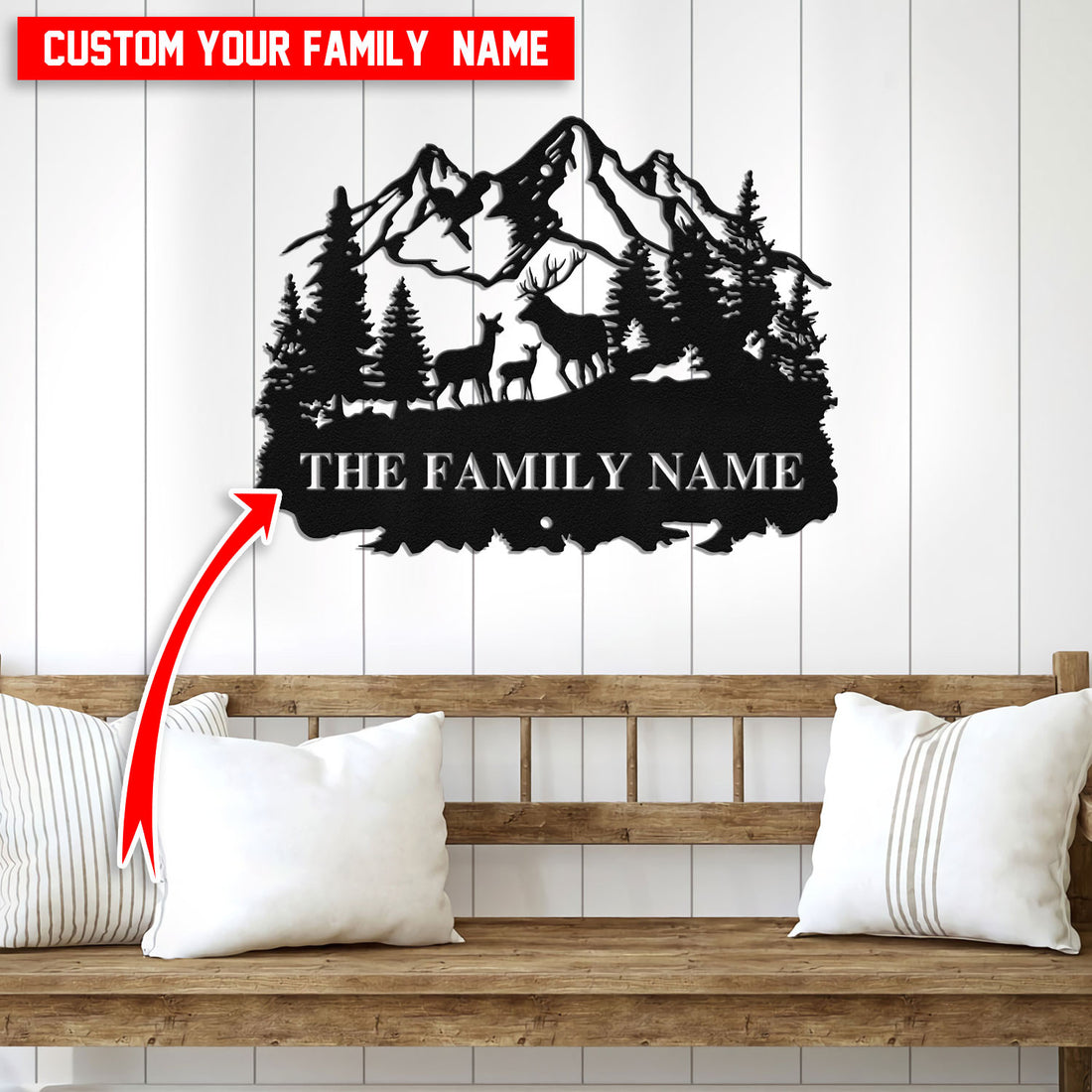 Bikergod Custom Name Deer Metal Sign – Outdoor Metal - Deer Hunter Gift LN030625MS08