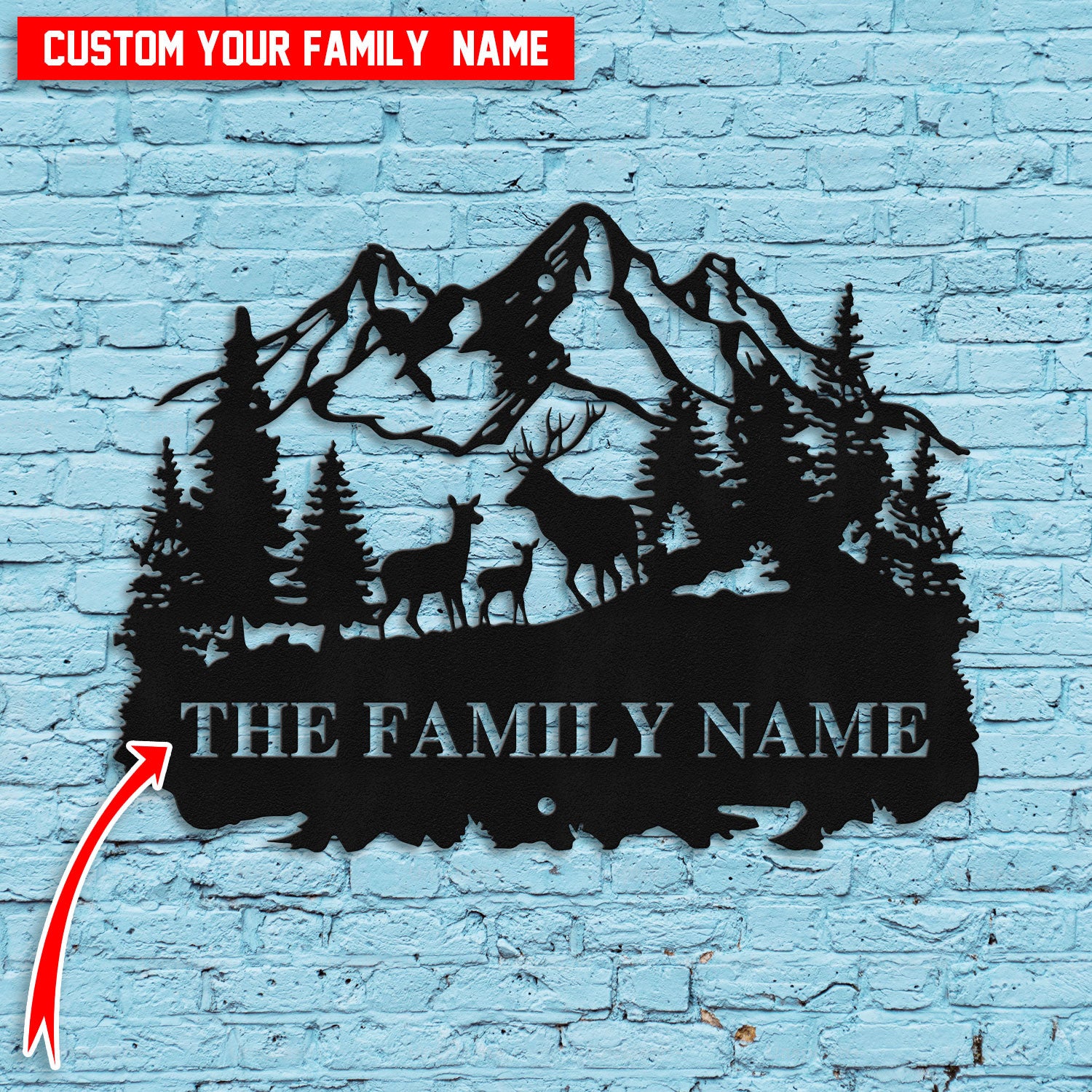 Bikergod Custom Name Deer Metal Sign – Outdoor Metal - Deer Hunter Gift LN030625MS08