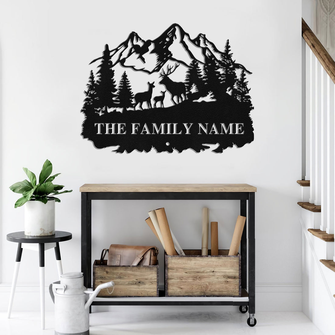 Bikergod Custom Name Deer Metal Sign – Outdoor Metal - Deer Hunter Gift LN030625MS08