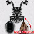 Bikergod Custom Name Motorcycle Helmet Holder Metal Sign Motorcycle Men Gift DH042025TS38