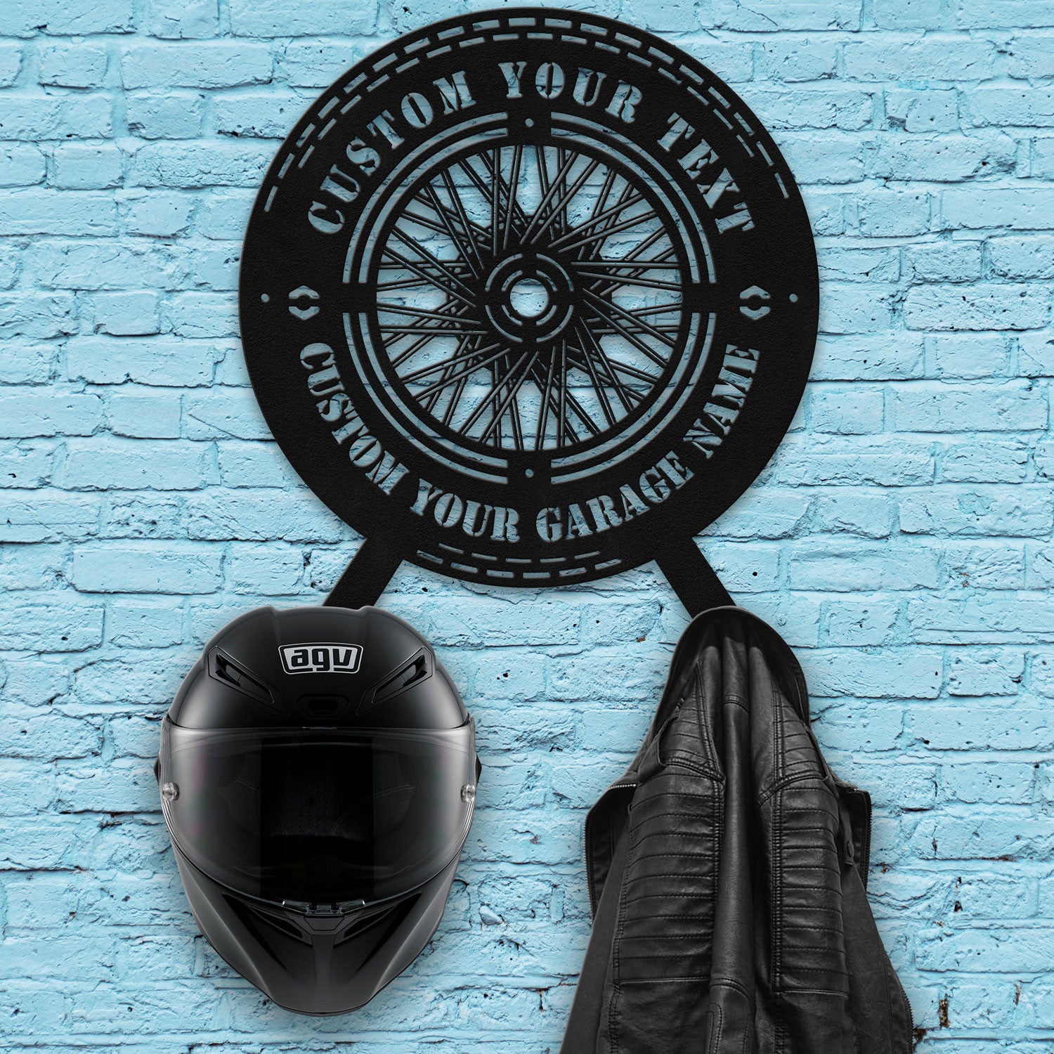 Bikergod Custom Name Motorcycle Helmet Holder Metal Sign Men Gift DH042025TS39