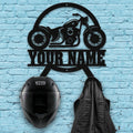 Bikergod Custom Name Motorcycle Helmet Holder Metal Sign Men Gift DH042025TS41