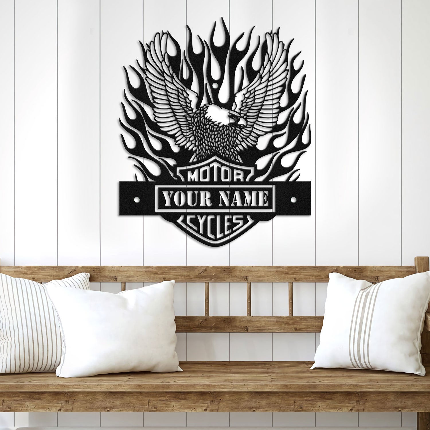 Bikergod Custom Name Motorcycle Helmet Holder Metal Sign Men Gift DH042025TS44