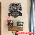 Bikergod Custom Name Motorcycle Helmet Holder Metal Sign Men Gift DH042025TS44