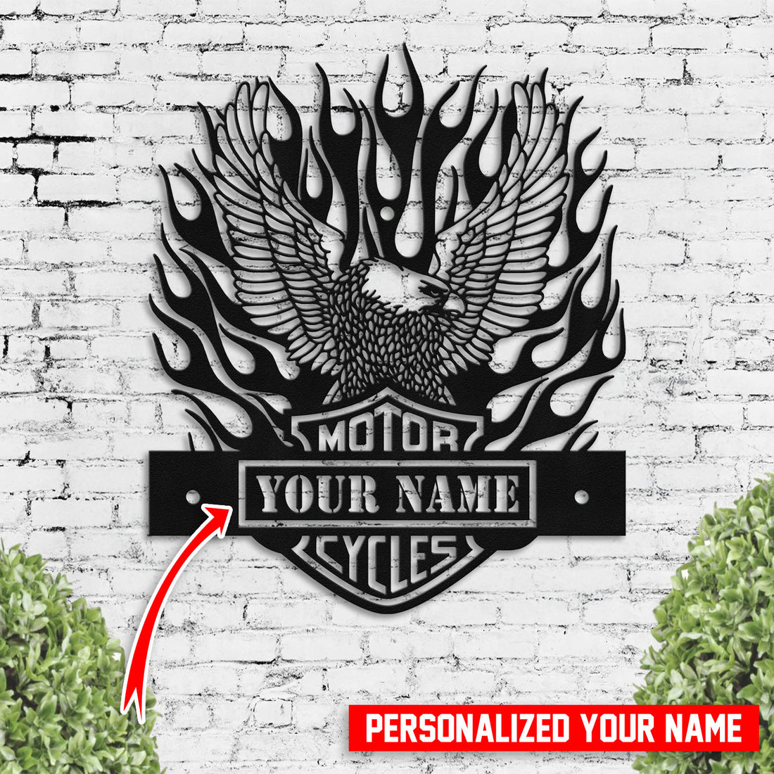Bikergod Custom Name Motorcycle Helmet Holder Metal Sign Men Gift DH042025TS44